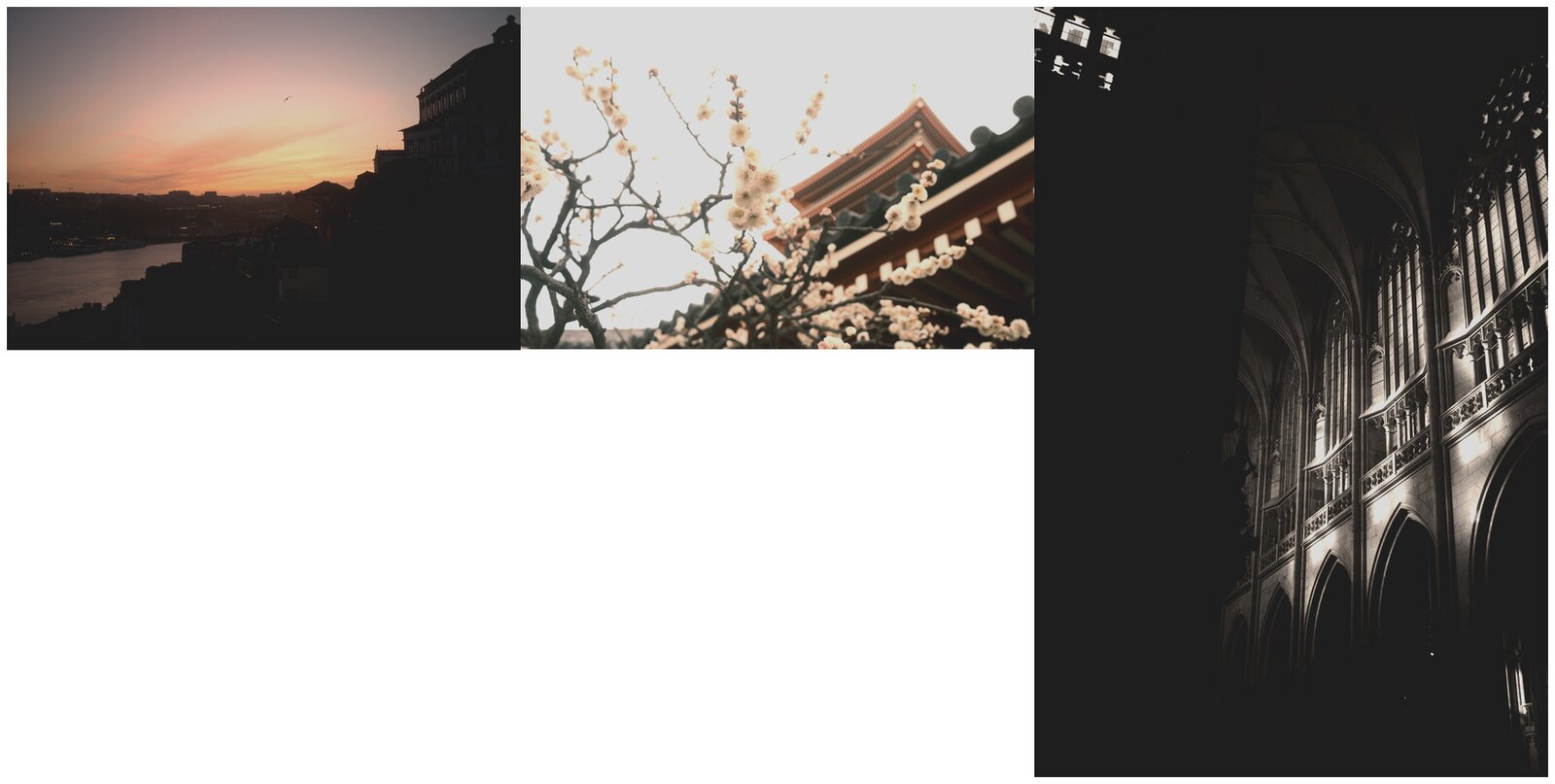 Three images, all rendered through golden-hour.toml