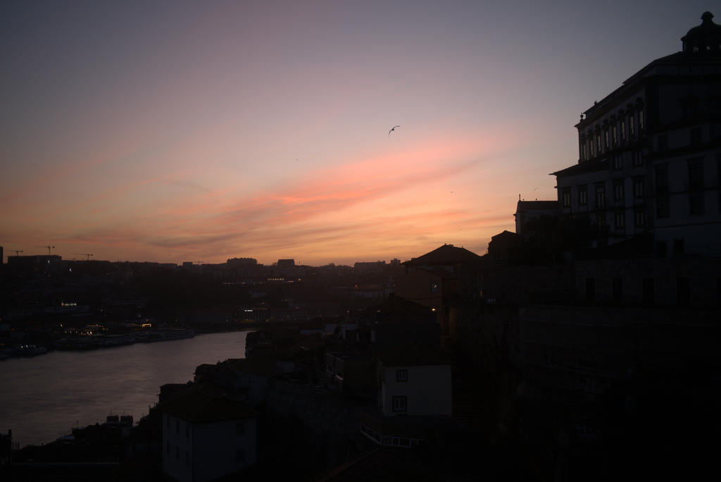 Sunset over a river